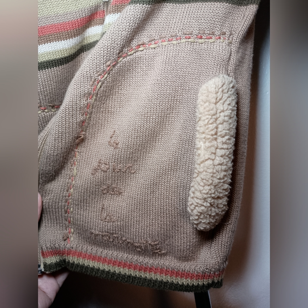 Deux par Deux Boys Sherpa Collar Zip Sweater Size 4 EUC Fall Jacket - Picture 6 of 10